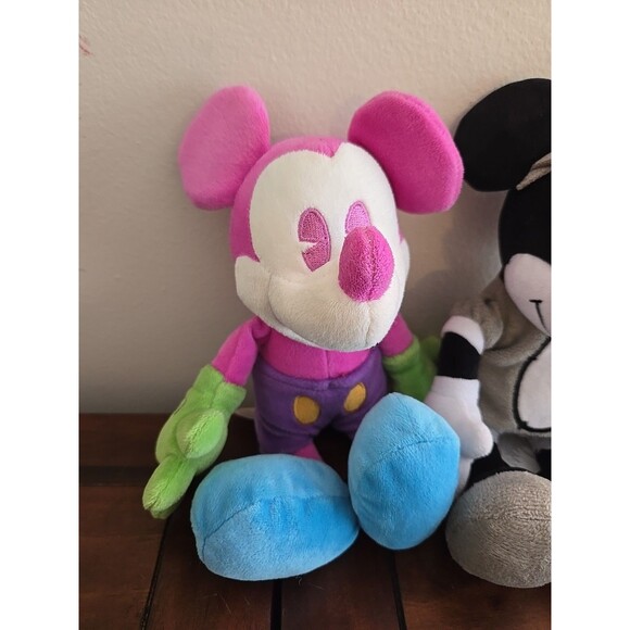 Mickey Mouse Lot Plush Disneyland Purple Neon Green Toy Halloween Minnie Black - Picture 2 of 6